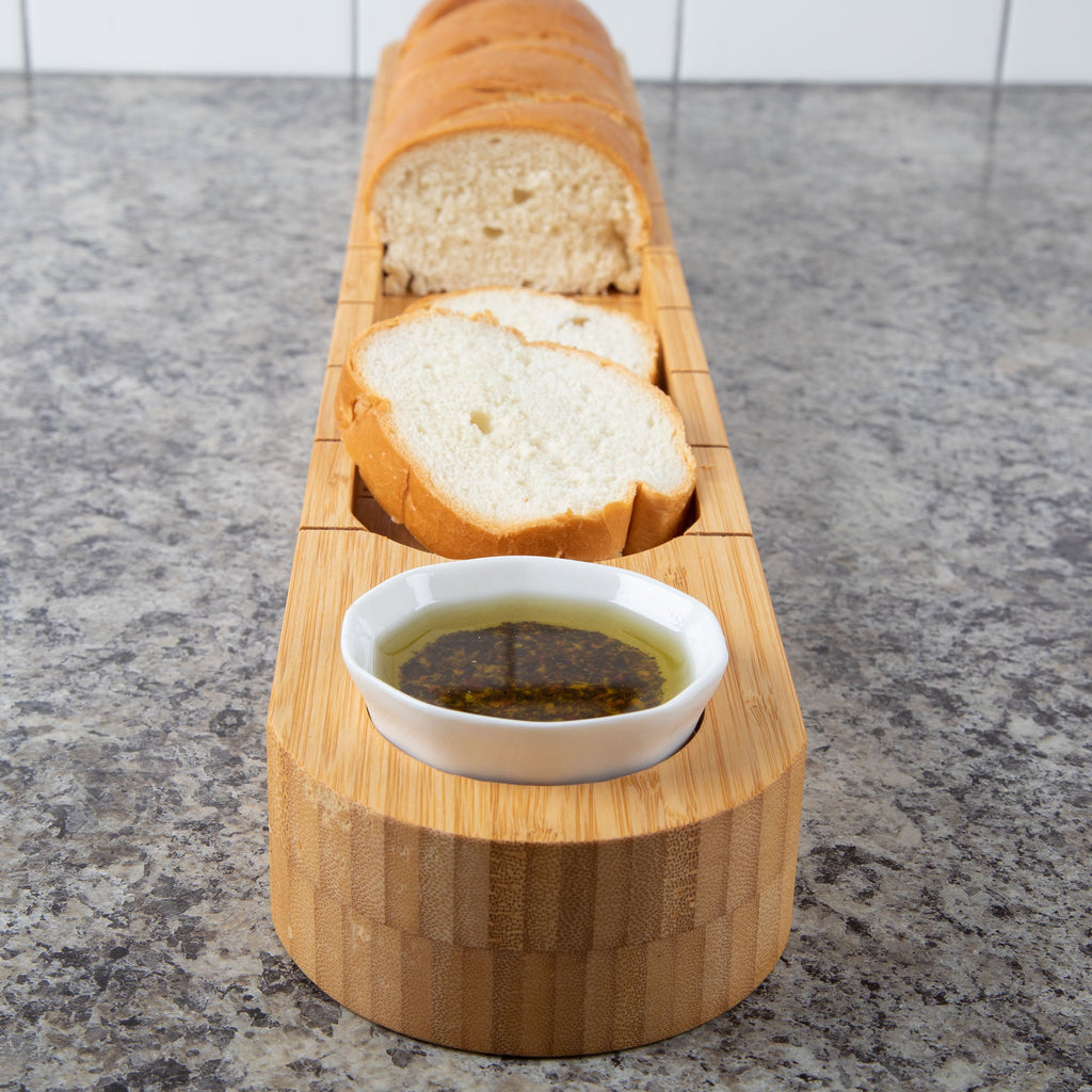 Bamboo Bread Cutting Board with Dip Cup