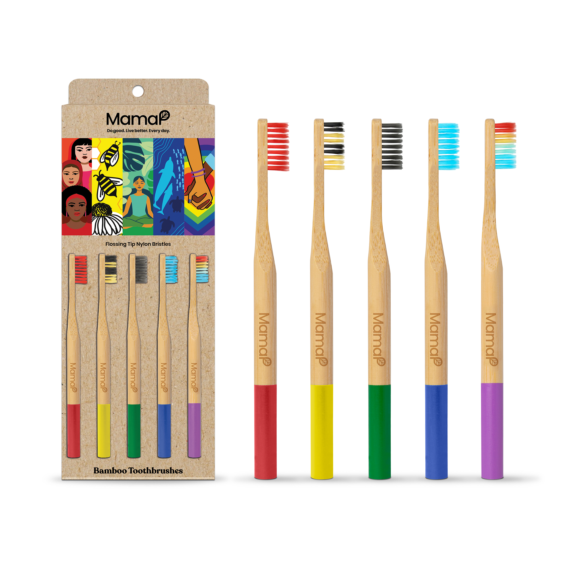 Bamboo Toothbrushes 5-Pack