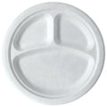 Eco-Products Vanguard 10" 3-Compartment Circle Plates, Renewable & Compostable (QTY 500), SKU EP-P007NFA
