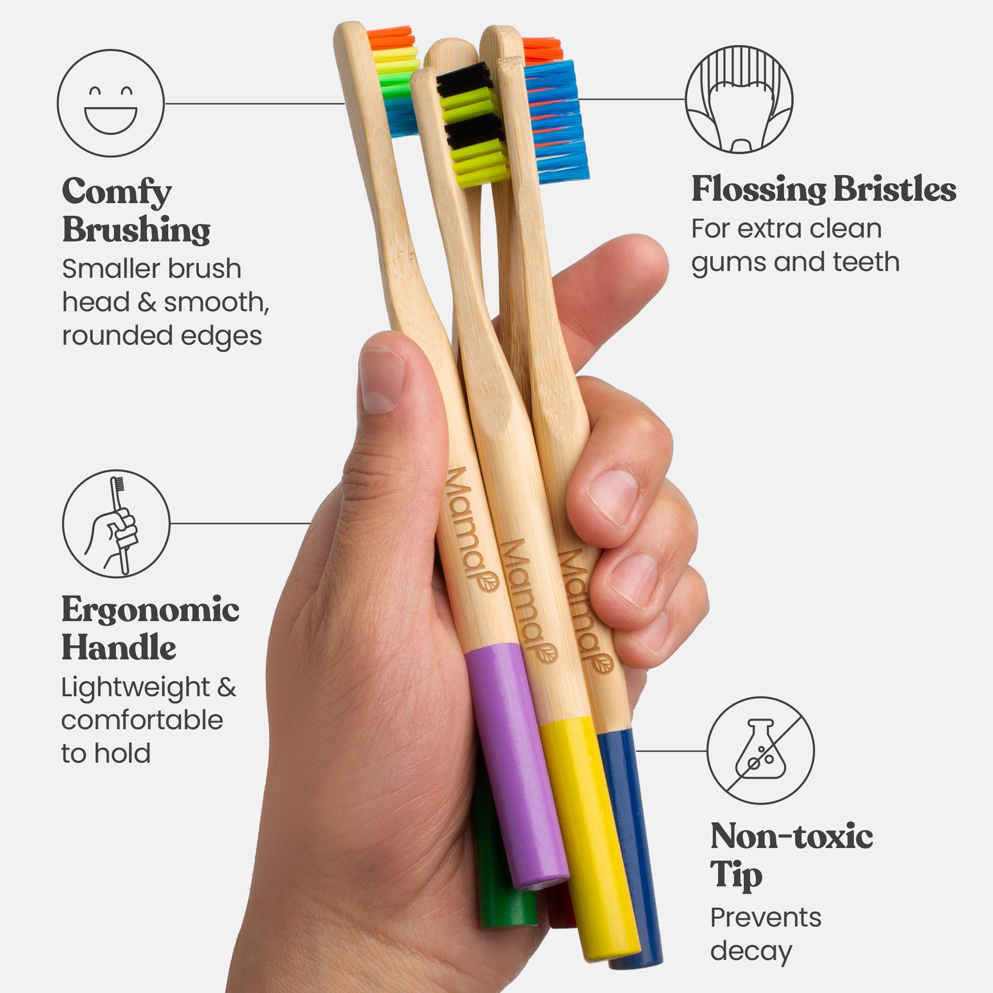 Bamboo Toothbrushes 5-Pack