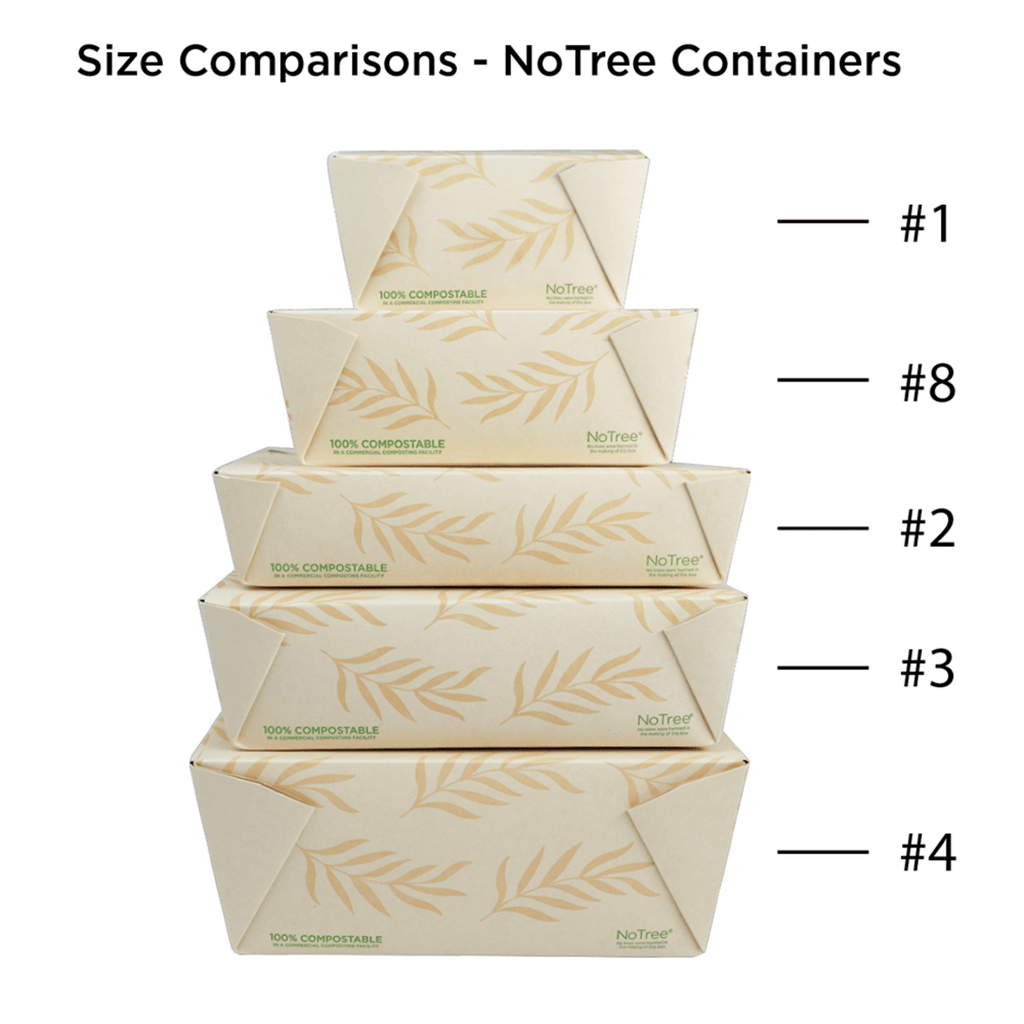 World Centric NoTree 95oz Take-Out Container, Bamboo Paper with Bio-Based Lining (QTY 160), SKU TO-NT-4