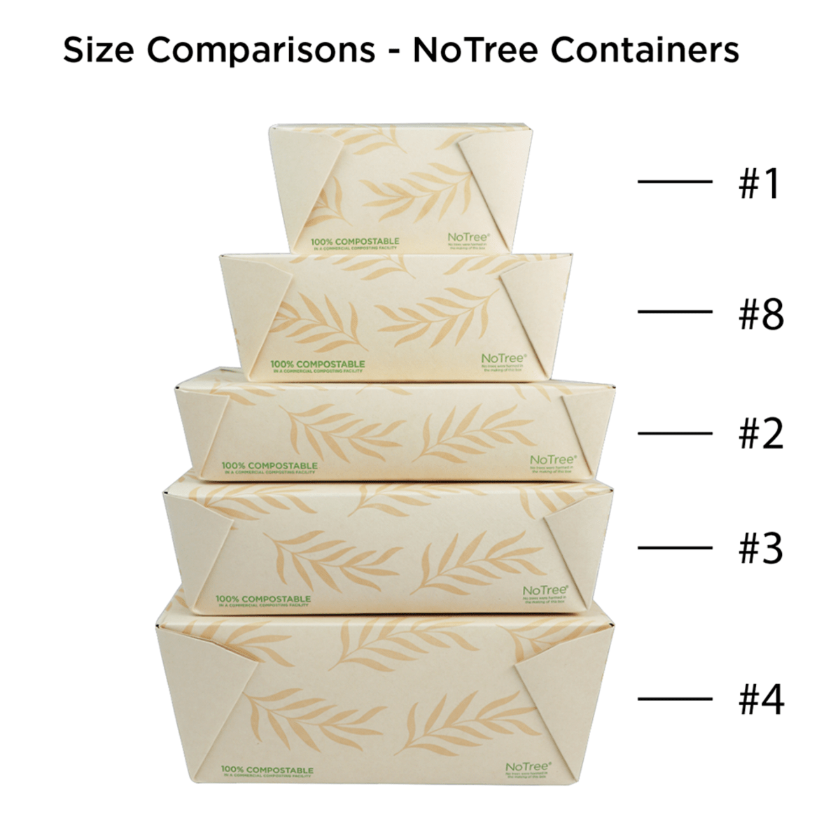 World Centric NoTree 95oz Take-Out Container, Bamboo Paper with Bio-Based Lining (QTY 160), SKU TO-NT-4