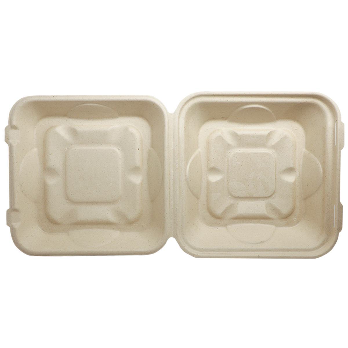 World Centric Fiber Clamshell Takeout Container, Bamboo Plant Fiber, 9 x 9 x 3 in (QTY 300), SKU TO-SC-U9-LFP