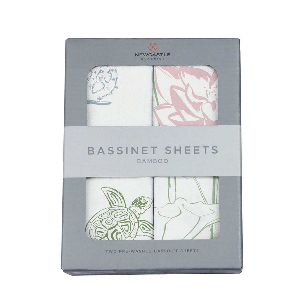 Bamboo Changing Pad Cover Bassinet Sheet Turtles Water Lily