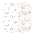 Bamboo Changing Pad Cover Bassinet Sheet Turtles Water Lily