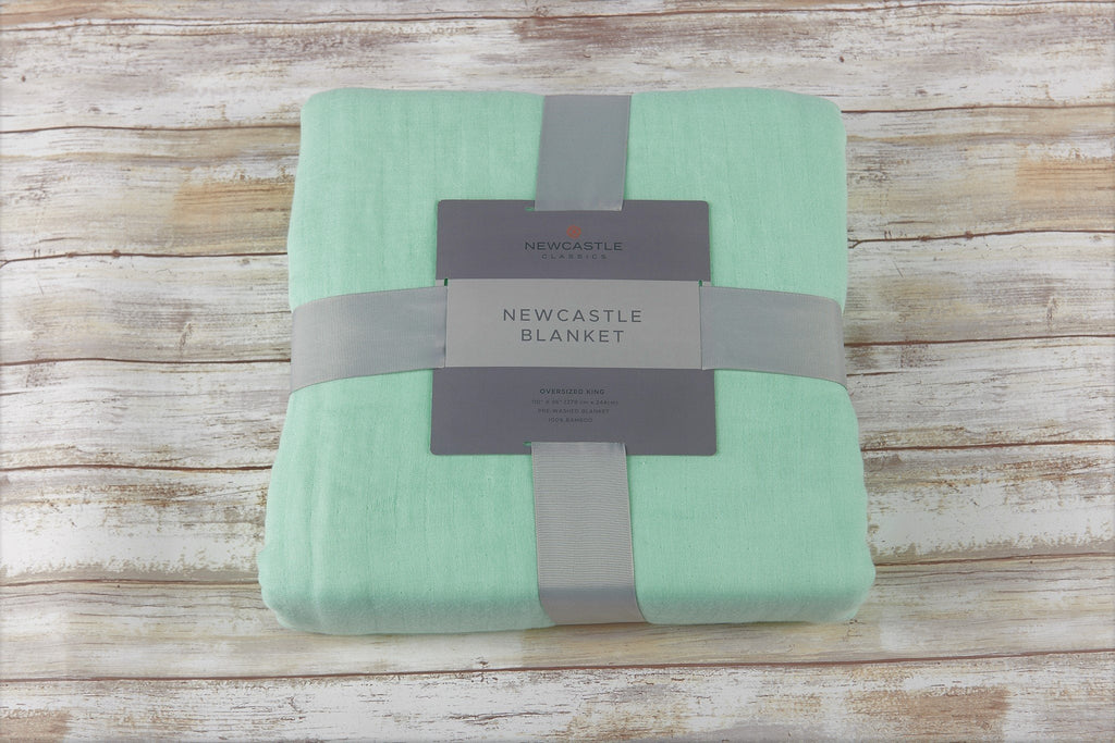 Bamboo Muslin Oversized Twin Blanket Lightweight Seafoam