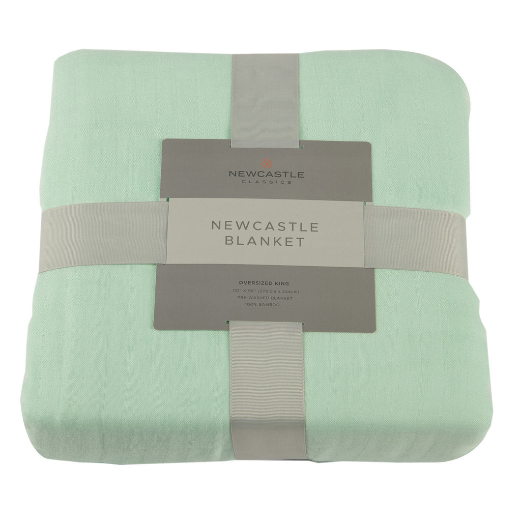 Bamboo Muslin Oversized Twin Blanket Lightweight Seafoam